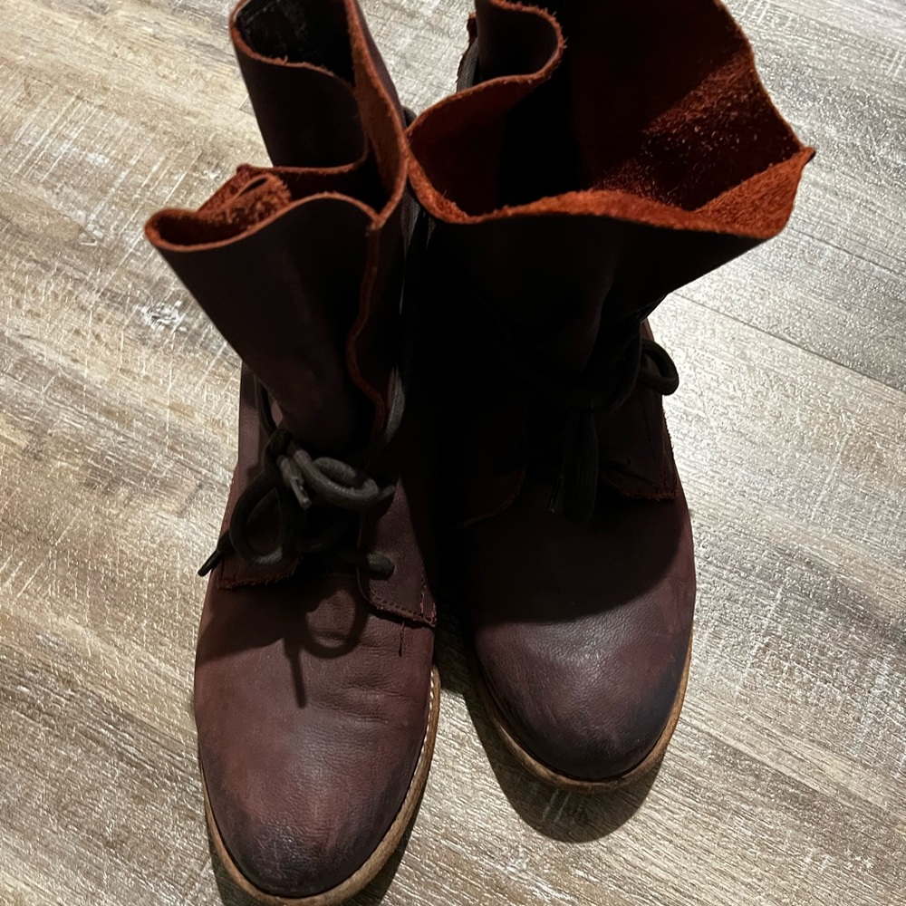 Beautiful red all leather, gently loved. Farylrobin Free People boots, size 10.